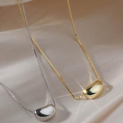 China Chic Simple Gold Box Chain Necklace Small Clavicle Jequirity High Quality Environmentally Friendly Copper Choker Necklace for sale