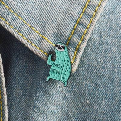 China Daily Life Fun Cute Novelty Animal Sloths Enamel Lapel Pin Pin For Women Fashion Accessory for sale