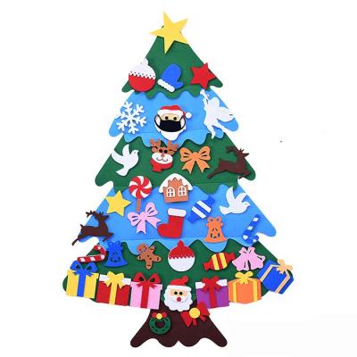 China Chirstmas Decor Good Quality Home Wall Hanging Decoration DIY Christmas Gift Felt Christmas Tree Set for sale