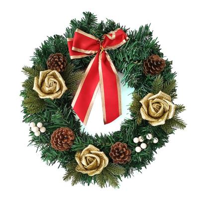 China Eco-friendly Hot Selling Decorative Christmas Wreath Pine Needle Crafts Braid for sale