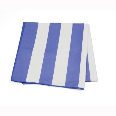 China Factory Direct Sale Child Safe Super Absorbent Stripe Towel Recycled Microfiber Beach Towel for sale