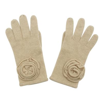 China Comfortable 100% Cashmere Gloves Custom Designed Warm Women Winter Gloves for sale