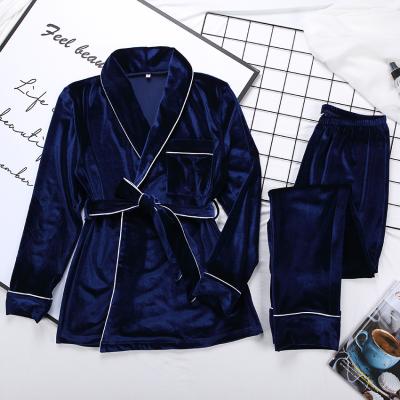 China 2022 New Product Winter Sleepwear Pajamas 2 Pcs Long Robes Flannel Fleece Pajamas QUICK DRY 2022 for sale