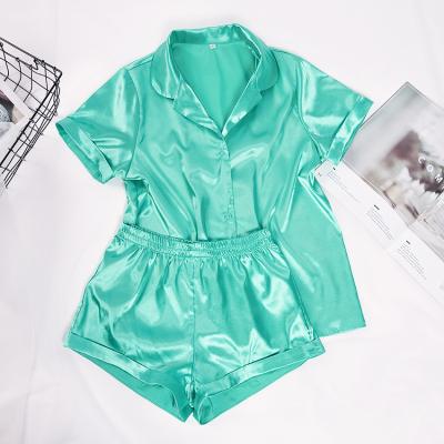 China QUICK DRY Warm V-Neckline Nightgowns Pajamas Sales Nightgown Satin Fabric Sleepwear Skin-friendly Set Ladies for sale