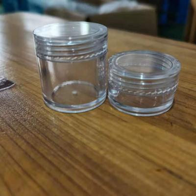 China Recycled Colored Cream Jar Mini Cosmetic Bottles Containers Transparent Sample Jar Materials 7g For Nail Arts Clear Box Tin For Sale Smaller for sale