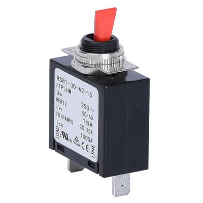 China Equipment 1A~30A 1 Pole Plug In Hydraulic Magnetic Miniature Black Circuit Breaker For Machine Use 1000A for sale