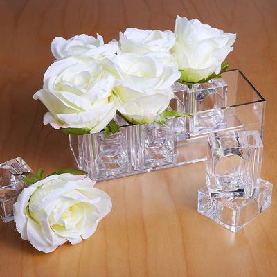 China Modern Wholesale Clear Acrylic Napkin Rings Holder Set Of 4 For Tableware Decoration for sale