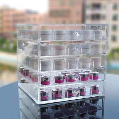 China Modern Wholesale Crystal Clear Acrylic Cosmetic Organizer Makeup Display for Nail Gel Polish for sale