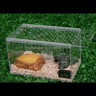 China New Design Detachable Acrylic Pet Cage Viable Reptile Carrier Mini Greenhouse For Snake, Lizard And Spider for sale