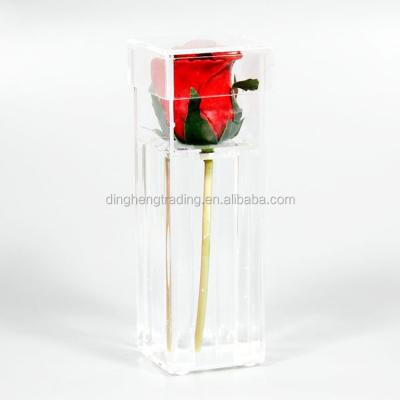 China Modern Luxury Acrylic Boxes for Simple Preserved Rose Flower for sale