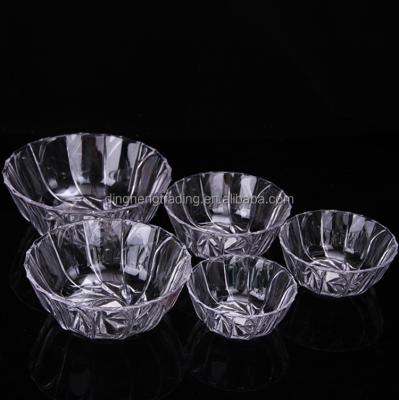 China Viable Wholesale High Quality PC Acrylic Salad Mixing Bowl Set 5 Sizes for sale