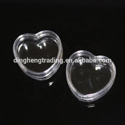 China Wholesale 4gram Modern Empty Clear Plastic Heart Shape Cosmetic Containers Jars For Lip Gloss Or Glitter for sale