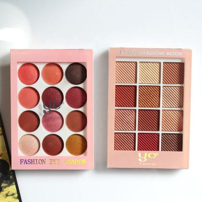 China Waterproof High Pigmented 12 Color Cosmetic Cruelty Free Eyeshadow Palette Private Label for sale