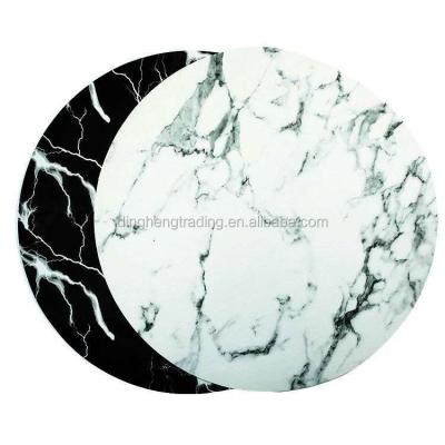 China Wholesale Stocked Round PU Place Mats Table Mat Placement Marble Rectangular White And Black Marble Coaster for sale