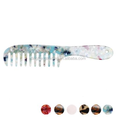 China Plastic Wide Tooth Cellulost Acetate Tortise Straightener Combs Wholesale Various Colors Hand Made for sale