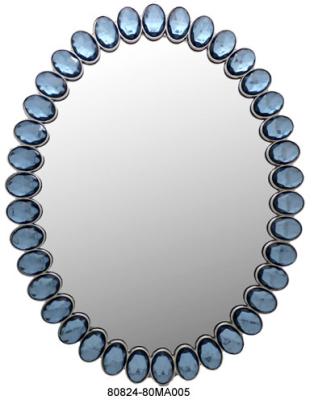 China Contemporary TABLE DECORATIVE DRESSING TABLE MIRROR PEARLS OVAL METAL FREESTANDING for sale