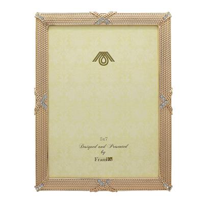 China BEST SELLING Zinc Alloy GOLD METAL PHOTO FRAME FOR WEDDING 4X6 5X7 for sale