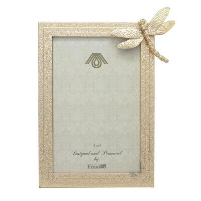 China DECORATIVE DRAGONFLY GOLD PHOTO FRAME FRAME 4X6 for sale