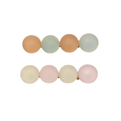 China Candy milk bean girl plastic color frosted hair clip restore antique manners temperament hair clips for sale