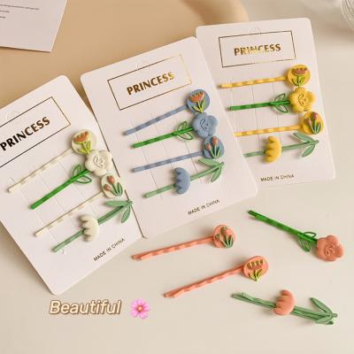 China 4pcs/set Alloy Multi Flowers Fashion Hair Clip For Women Girls Flower Hairpins Barrettes Sweet Hair Accessories for sale