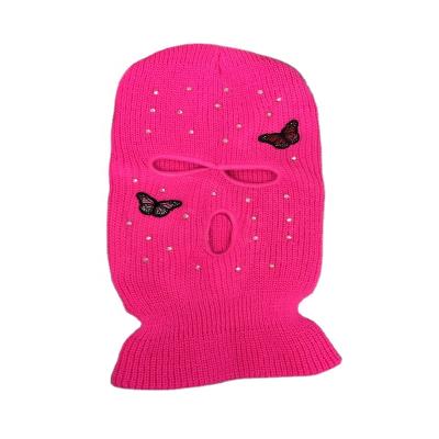 China New Arrived Hot Pink INS COMMON Butterfly Balaclava Full Face Cover 3 Hole Skimask Streetwear for sale