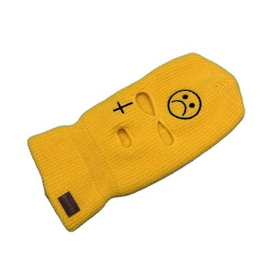 China Fashion JOINT Brand Balaclava 3 Hole Skimask Yellow Embroidery Balaclava for sale