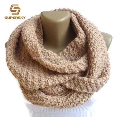 China V429 Chunky Cable Warmer Knit Scarf Winter Super Long Circle Loop Infinity Scarf for sale