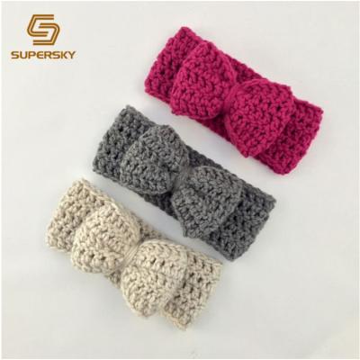 China Knit baby crochet headband knit headband with bow for sale