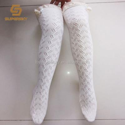 China TS01 Anti-skid Girl Ruffles Trim Lace Sock Over The Knee High Girls Boots Socks for sale