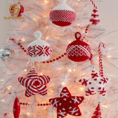 China Handmade Christmas Baubles Star Shaped Christmas Ornaments Round Ball Ornaments E573 for sale