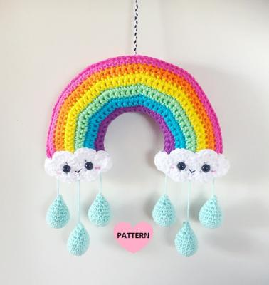 China Plush crochet rainbow amigurumi baby mobile crochet amigurumi rainbow for sale