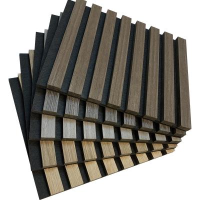 China Highly Effective Sound Absorption Haoran Akupanel Wood Slat Eco - Friendly Decoration Acoustic Panels For Soundproofing for sale