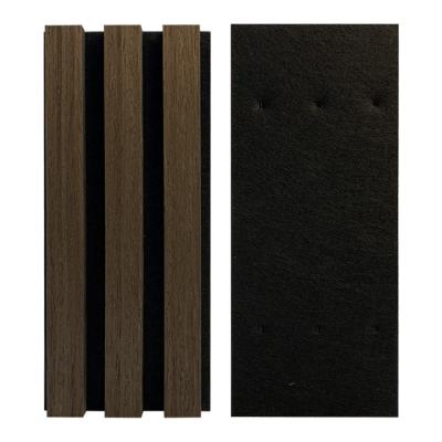 China Highly Efficient Decor Eco-friendly Wall Decor Akupanels Slat MDF Competitive Price Haoran Sound Absorption Wood Slat For Music Recording Studio for sale