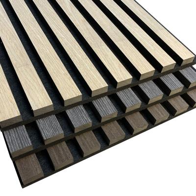 China Highly Efficient Multi Function Music Room Polyester 3d Wall Panel Wooden Slat Acoustic Sound Absorption Sound Absorption Wall Panels For Soundproofing for sale