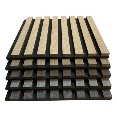 China Highly Effective Decorative Akupanel Studio Sound Absorption Wooden Slat Sound Proofing Wooden Acoustic Panels for sale