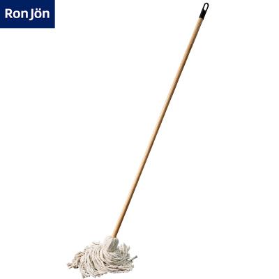 China Sustainable Hot Selling Deck Cotton Wet Mop With Solid Wood Handle for sale