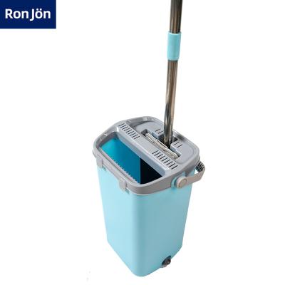 China China Factory Sustainable Scrubber Mop Pads Fast Dewatering Wet Flat Mop With Squeeze Bucket for sale