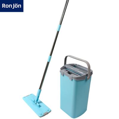 China China Factory Microfiber Sustainable Magic Floor Mop Compression Flat Mop With Bucket for sale