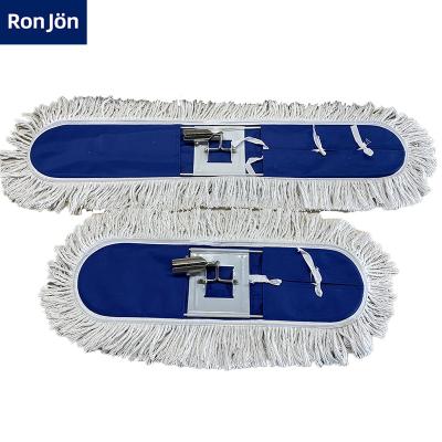 China Factory Price Factory Price Cotton Yarn Blend Fringe Flat Industrial Pocket Dust Dry Mop Pads for sale