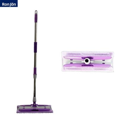 China Sustainable Wholesale Home Cleaning Clip Type Washable Floor Cleaning Microfiber Flat Mop for sale