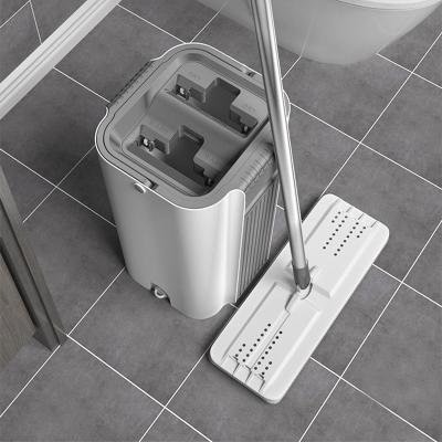 China Sustainable High Quality Home Floor Hand Free Magic Dry Squeeze Cleaning Flat Mop With Bucket for sale