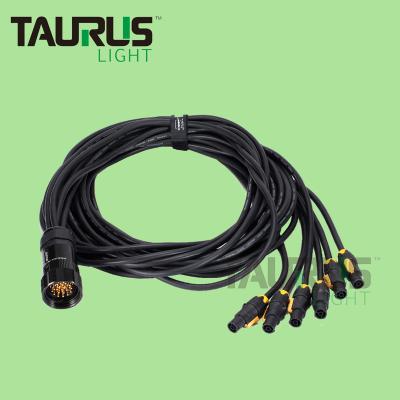 China Audio Lighting 19pin Socapex to Powercon True1 Extension Cable for Audio Lighting for sale