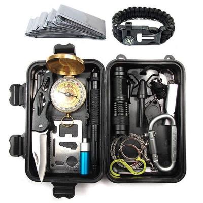 China Outdoor Camping Hiking Hot Products JK-H-O11 Super Discounted Displacement 15 In 1 Survival Gear Kit SOS Adventure Equipment Earthquake Survival Outdoor Emergency K for sale