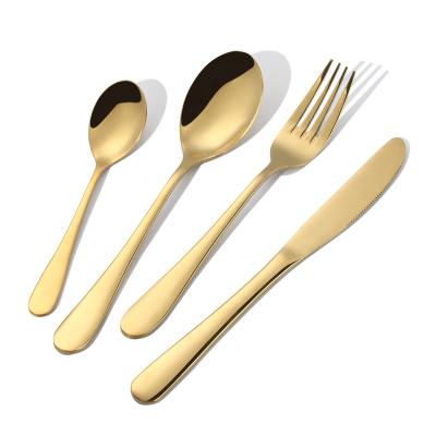 China Wedding Sustainable Reusable Reusable Elegant Gold Flatware Set Wedding Stainless Steel Flatware for sale