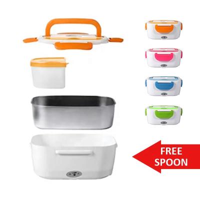 China 1.5L Car Portable School Use Heatable Home Use Food Container Stainless Steel Thermo Heated Plastic Warmer Electric Lunch Box for sale