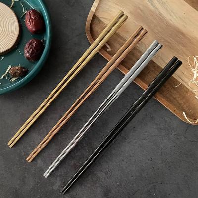 China Color Viable Korean Custom Chopsticks Logo Stainless Steel 304 (18/10) For Gift for sale