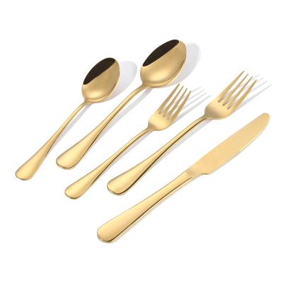 China Sustainable Custom 1010 Colored Stainless Steel Gold Silverware Flatware Gift Set Flatware for sale