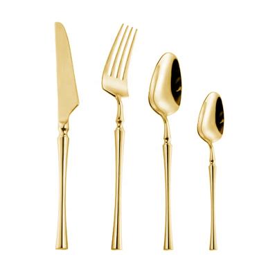 China Durable Custom Fancy Thin Handle Stainless Steel Flatware Cuttlery 16/20/24 Pcs Set For Event for sale