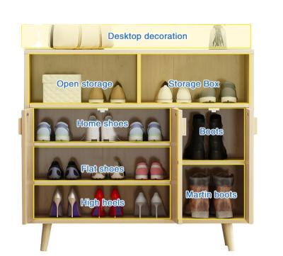 China Wholesale Domestic Cheap Price Large Capacity Furniture Wooden Shoes Rack For Entryways for sale