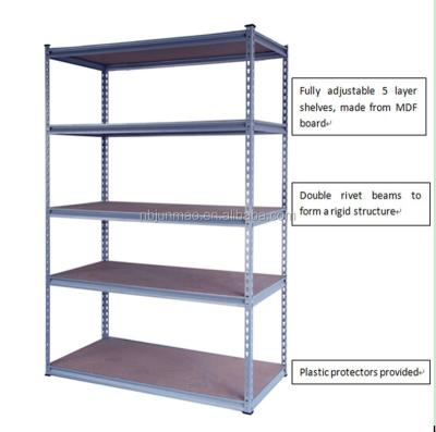 China Corrosion Protection 5 Tier Easy Set Garage MDF Boltless Shelving for sale